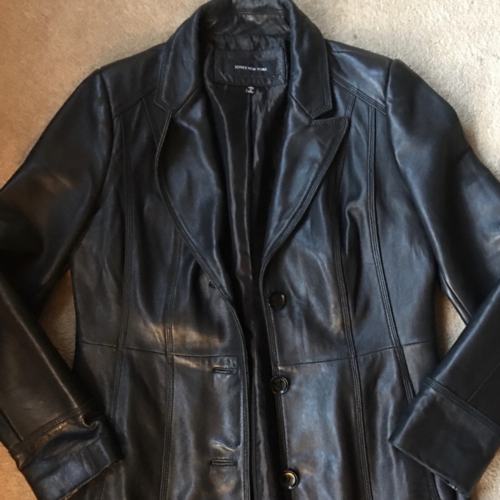 Black leather jacket by Jones NY